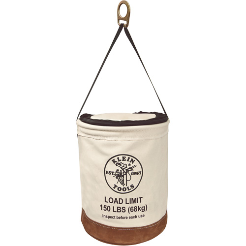 Canvas Bucket with Bucket Top, Canvas, 14" Dia. x 22" H, 150 lbs. Load Rating NTL Industrial