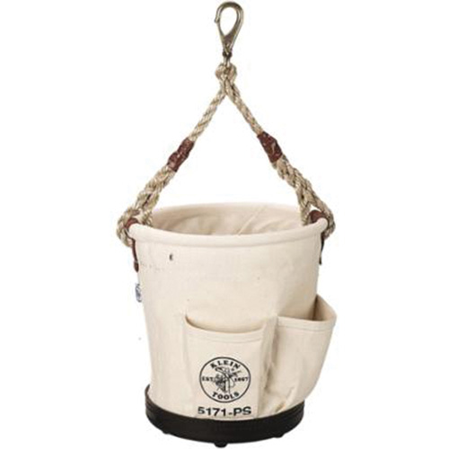 Tapered-Wall Bucket, 12" L x 9" W x 12" H, Canvas, Natural NTL Industrial