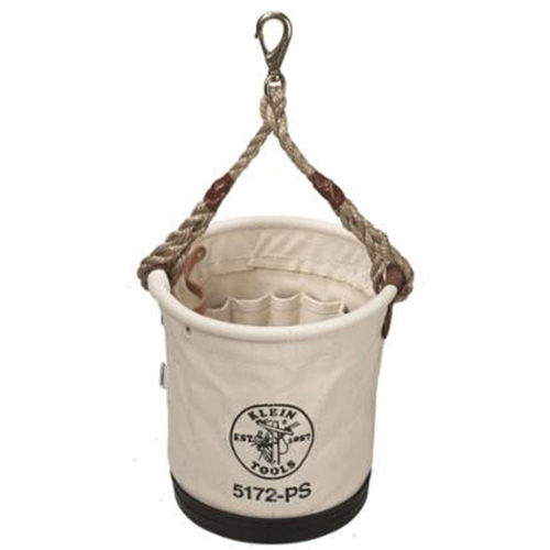 Tapered-Wall Bucket, 12" L x 9" W x 12" H, Canvas, Natural NTL Industrial