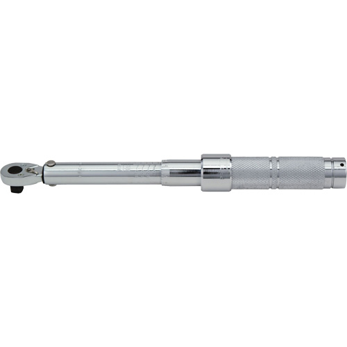 Ratcheting Head Micrometer Torque Wrench, Click, 1/2" Square Drive, 50 - 250 lbf. Ft NTL Industrial