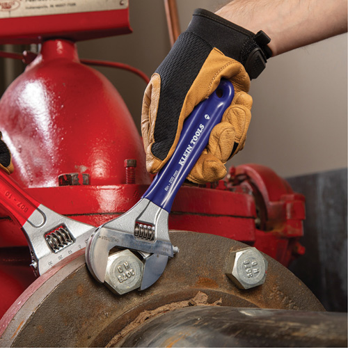 Extra-Wide Jaw Adjustable Wrench, 8" L, 1-1/2" Max Width, Plain NTL Industrial