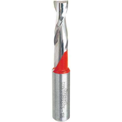 Up Spiral Router Bit, 3/8" Dia., 1-1/4" Carbide Height, 3" L, 1/2" Shank NTL Industrial