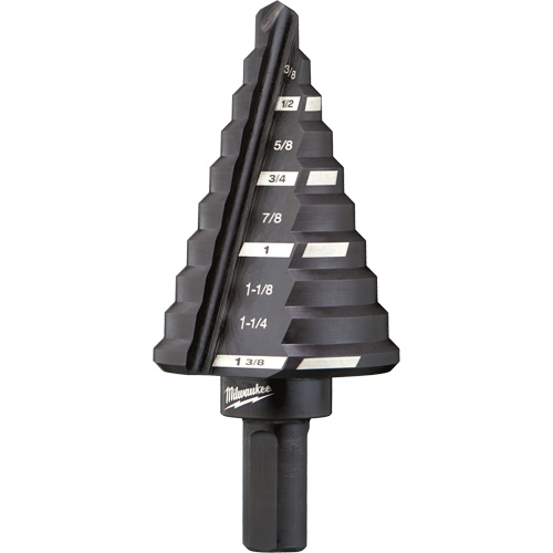 #5 Step Drill Bit, 1/4" - 1-3/8" , 1/8" Increments, High Speed Steel NTL Industrial