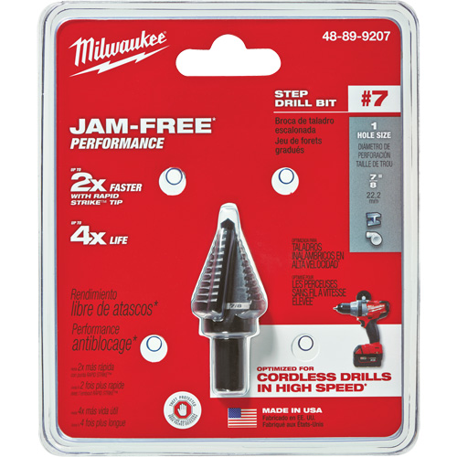 #7 Step Drill Bit, 7/8" - High Speed Steel NTL Industrial