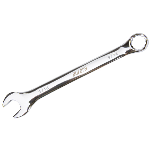 Combination Wrench, 12 Point, 9/16", Chrome Finish NTL Industrial