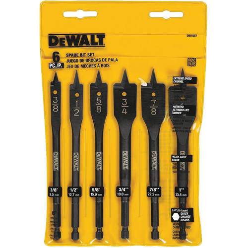 Heavy-Duty Spade Bit Set, 6 Pieces NTL Industrial