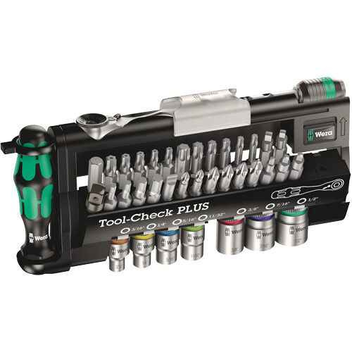 Tools Check Plus Imperial Mini Ratchet & Screwdriver Handle Set, 39 Pcs, 1/4" Drive Size NTL Industrial