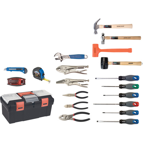 Jeu d'outils essentiels avec coffret en plastique, 28 morcea NTL Industrial