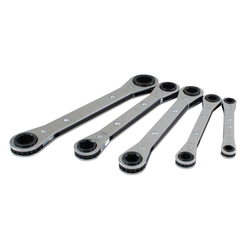 Wrench Set, Ratcheting Box, 5 Pieces, Metric NTL Industrial