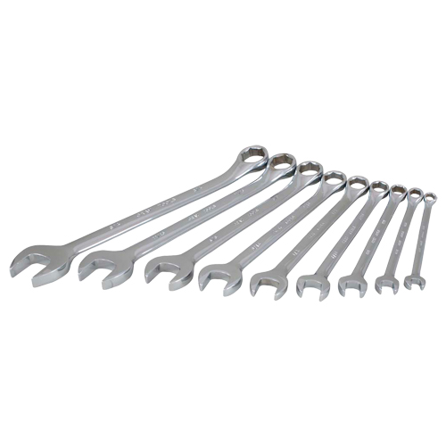 Wrench Set, Combination, 9 Pieces, Imperial NTL Industrial