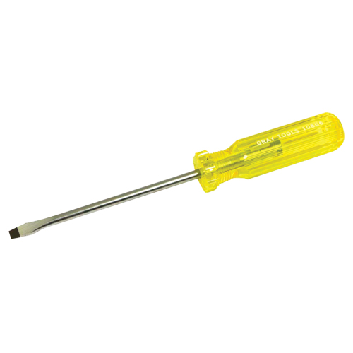 Slotted Screwdriver, 1/4", 9-7/16" L, Plastic Handle NTL Industrial