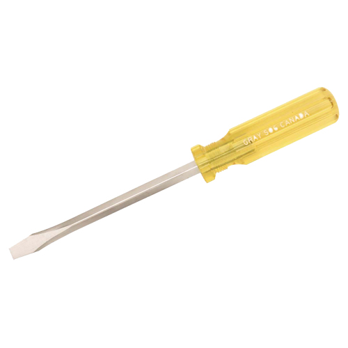Slotted Screwdriver, 1/4", 6-3/4" L, Plastic Handle NTL Industrial
