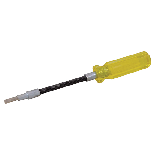 Flexible Slotted Screwdriver, 3/16" Tip, Round, 7-1/2" L, Plastic Handle NTL Industrial