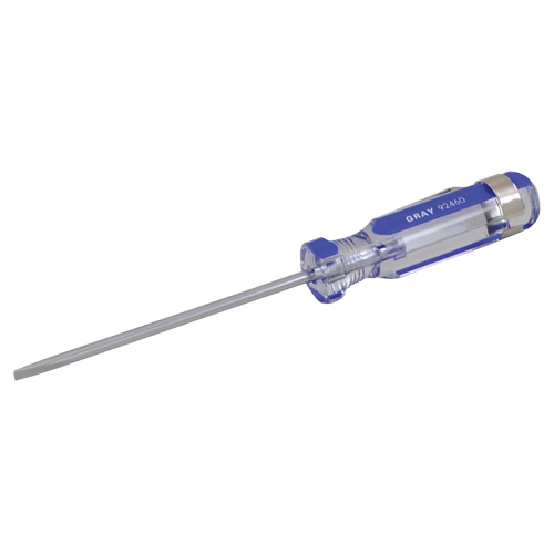 Slotted Screwdriver, 1/8" Tip, Round, 5-1/2" L, Plastic Handle NTL Industrial