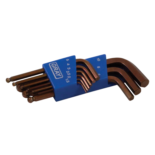 Short Ball End Hex Key Set, 9 Pcs., Metric NTL Industrial