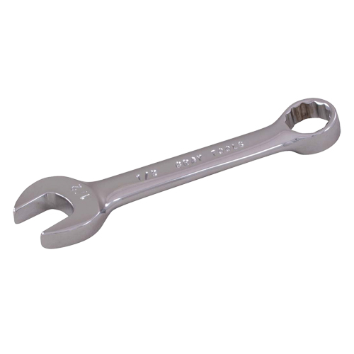 Stubby Combination Wrench, 12 Point, 1/4", Chrome Finish NTL Industrial