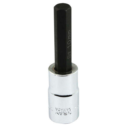 Bit Socket, Hex, 10 mm x 81 mm L, 1/2" Square Drive Drive NTL Industrial
