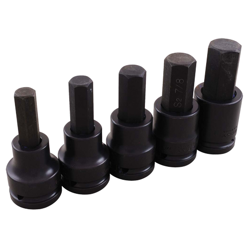 Impact Socket Set, Hex, 3/4" Drive, 5 Pcs NTL Industrial