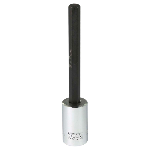 Extra Long Bit  Socket, 7 mm x 4" L, 3/8" Drive NTL Industrial
