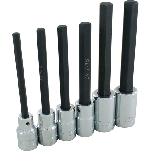 Hex Head Socket Set, Hex, 1/2" Drive, 6 Pcs NTL Industrial