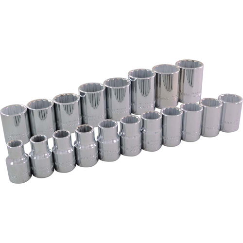 Socket Set, 12 Pcs, 1/2" Drive Size NTL Industrial