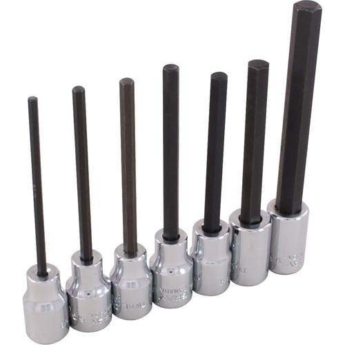 Jeu de douilles &agrave; t&ecirc;te hexagonale, Hexagonale, Prise 3/8", 7 mrcx NTL Industrial