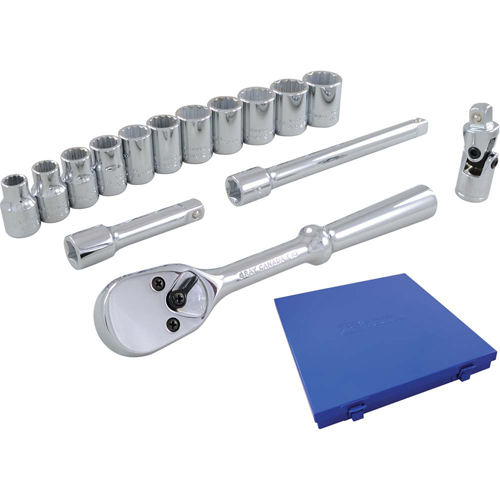 Jeu de douilles et accessoires, 15 Mcx, Prise de 3/8" NTL Industrial