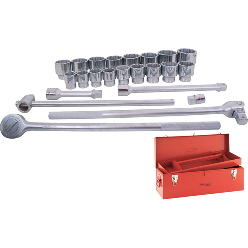 Socket & Attachment Set, 24 Pcs, 1" Drive Size NTL Industrial