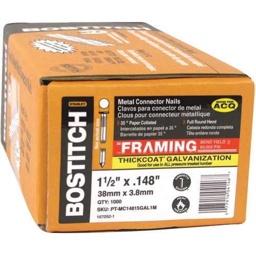 Clous en angle &agrave; 35° Strapshot pour connecteur de charpente NTL Industrial