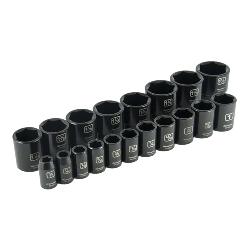 SAE Socket Set, 19 Pcs, Impact, 1/2" Drive Size NTL Industrial