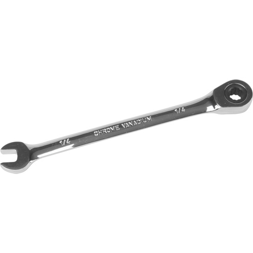 SAE Ratcheting Combination Wrench, 12 Point, 1/4", Chrome Finish NTL Industrial