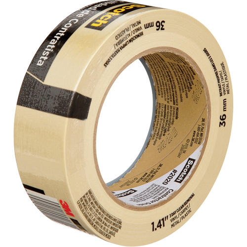 Scotch&reg; Contractor Grade Masking Tape 2020, 36 mm (1-1/2") x 55 m (180'), Beige NTL Industrial