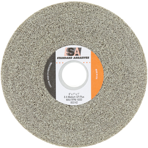 Standard Abrasives General Purpose Plus Wheel, 6" Dia., Medium Grit, Aluminum Oxide NTL Industrial