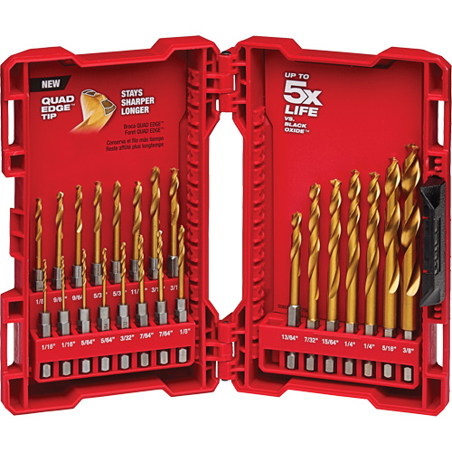 Shockwave Impact Duty Drill Bit Set, 23 Pieces, Titanium NTL Industrial