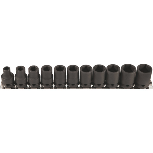 Thin Walled Socket Set, 11 Pcs, Impact, 3/8" Drive Size NTL Industrial