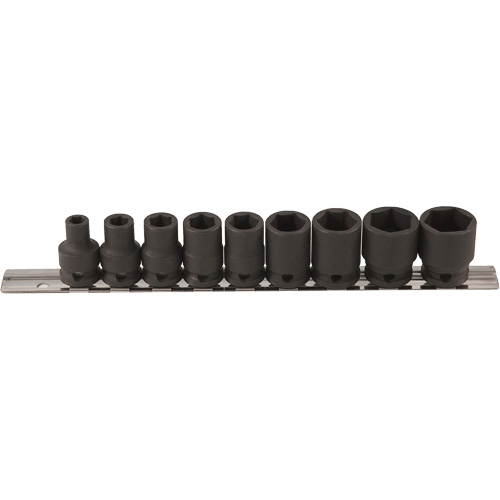 Thin Walled Socket Set, 9 Pcs, Impact, 3/8" Drive Size NTL Industrial