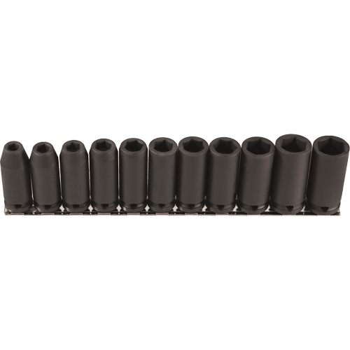 Long Socket Set, 11 Pcs, Impact, 3/8" Drive Size, Deep NTL Industrial