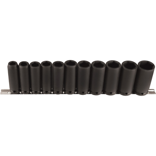 Long Socket Set, 11 Pcs, Impact, 1/2" Drive Size, Deep NTL Industrial