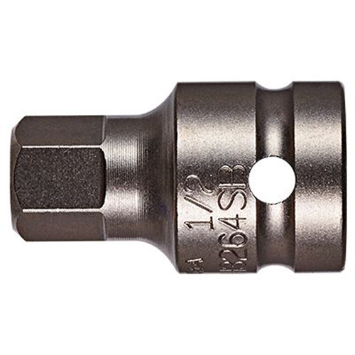 Socket Bit, Hex, 6 mm x 1-1/2" L, 1/2" Drive NTL Industrial
