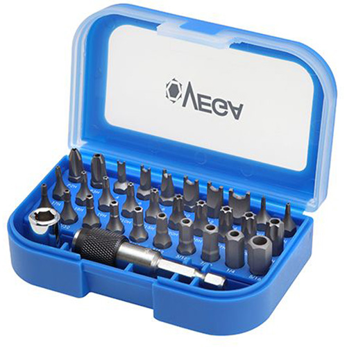Jeu dembouts inviolables, 32 Mcx, Hex inviolable/Phillips/&agrave; ergots/Torx inviolable NTL Industrial