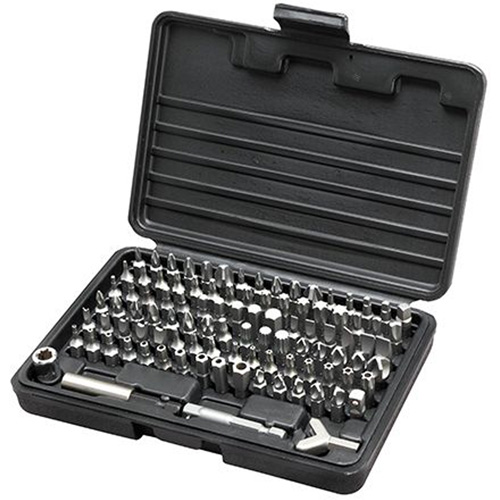 Jeu dembouts Master, 100 Mcx, Papillon/Hexagonale/Phillips/Pozidriv/&agrave; ergots/Carr&eacute;e/Torq-Set/Torx/Torx inviolable/Triple carr&eacute; NTL Industrial