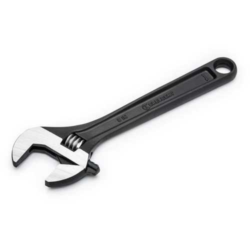 Adjustable Wrench, 8" L, 1-1/8" Max Width, Black Oxide NTL Industrial