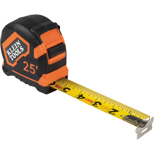 Tape Measure with Belt Clip, 25', 1/16" Graduations NTL Industrial