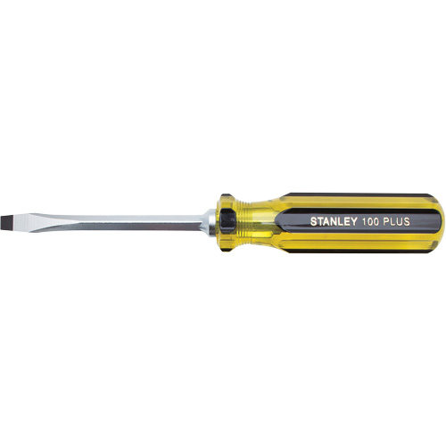 Tournevis pour &eacute;crous &agrave; fente 100 PLUS, Tige de 1/4", Carr&eacute;e, 8-3/16" lo, Prise en Plastique NTL Industrial