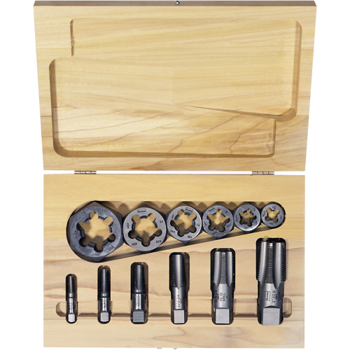 Hexagon Re-threading Tap & Die Set, 12 Pieces NTL Industrial