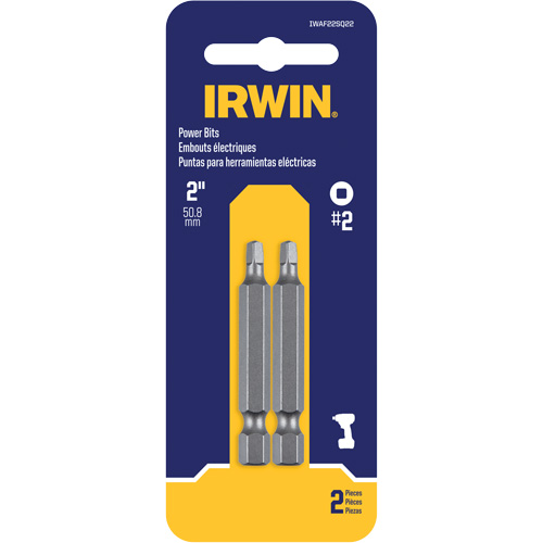 Power Bits, Square, #2 Tip, 2" Length NTL Industrial