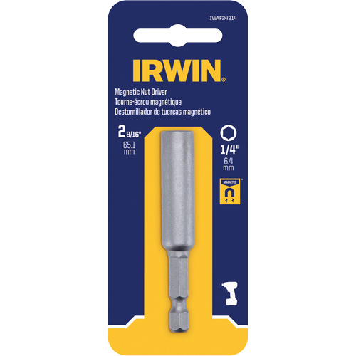Tourne-&eacute;crou, Embout 1/4", Prise 1/4", 2-9/16" lo, Magn&eacute;tique NTL Industrial