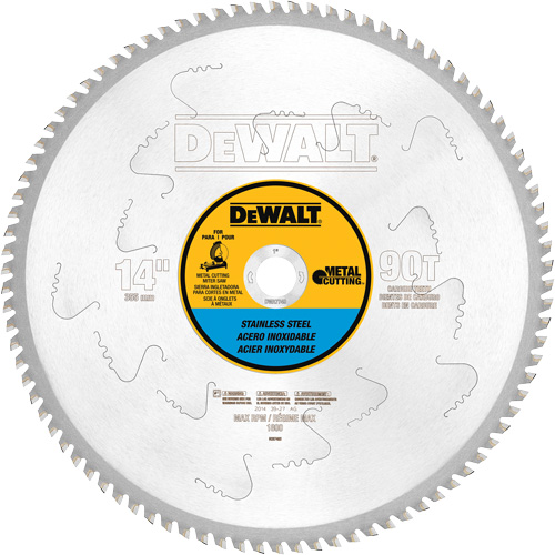 Stainless Steel Cutting Saw Blade, 14", 90 Teeth, Metal Use NTL Industrial