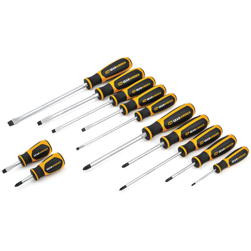 Phillips&reg;/Slotted Dual Material Screwdriver Set, 12 Pcs. NTL Industrial