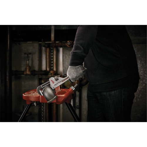 Pipe Wrench, 1-1/2" Jaw Capacity, 10" Long, Ergonomic Handle NTL Industrial